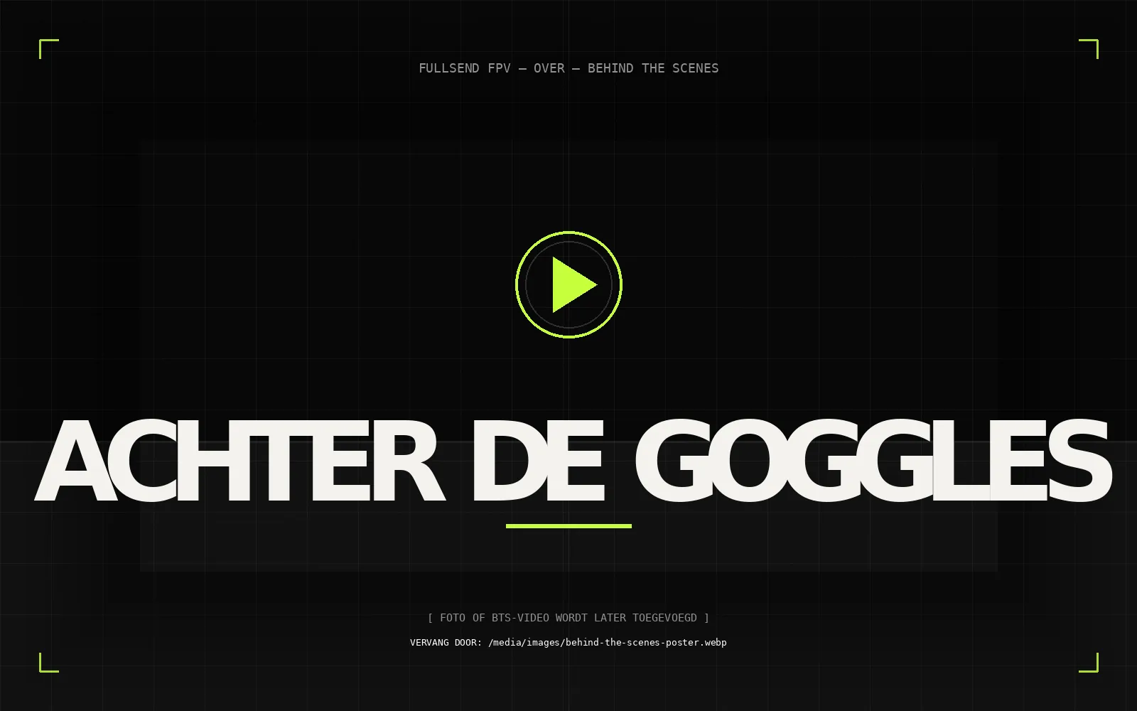 ACHTER DE GOGGLES — placeholder tot de definitieve behind-the-scenes-foto volgt.